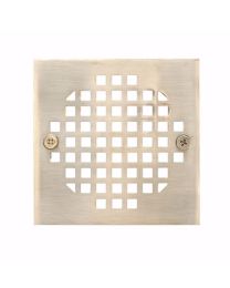 JONES STEPHENS, C6083BN, 4 1/4"  DIAMETER SQUARE CAST BRASS HEAVY DUTY STRAINER, BRUSHED NICKEL 