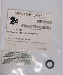 NEWPORT BRASS, 91025, FAIRFIELD KITCHEN FAUCET SPOUT "O" RING # 2-110