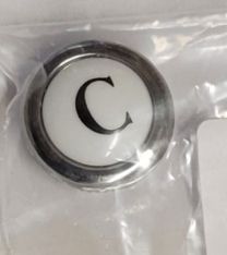 ROHL, C7698APCC, COUNTRY BATH METAL SCREW COVER WITH "C" PORCELAIN INDICATOR, POLISHED CHROME