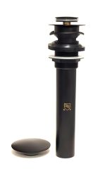 CSB, 398MB-LO, 1 1/4" LAVATORY PUSH POP-UP WASTE LESS OVERFLOW, MATTE BLACK