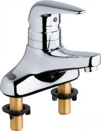 CHICAGO FAUCETS, 420-T45E2805ABCP, DECK-MOUNTED MANUEL FAUCET WITH BUILT-IN  ASSE 1070 CERTIFIED SCALD PROTECTION, CHROME 