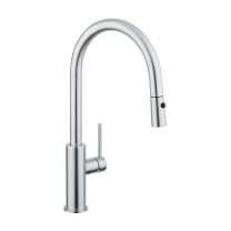 CONCINNITY, 522005-PST, LUGANO CONTEMPORARY PULL OUT SINGLE HANDLE KITCHEN FAUCET, POLISHED STAINLESS