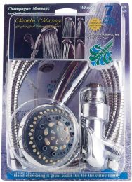 WHEDON, AFR6C, 59'' RAINBOW CHAMPAGNE MASSAGE 7 SPRAY SETTING HAND SHOWER SYSYTEM HOSE (CARDED), CHROME 