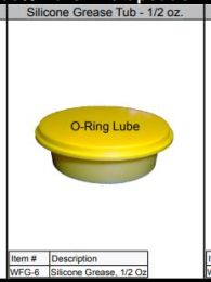 LORHDAL, WFG-6, SILICONE O-RING YELLOW GREASE TUB - 1/2 OZ