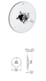 GROHE, 19723EN0, ATRIO PRESSURE BALANCE VALVE TRIM, BRUSHED NICKEL - DISCONTINUED 