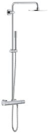 GROHE, 27032001, RAINSHOWER SYSTEM 210 SHOWER SYSTEM WITH THERMOSTAT FOR WALL MOUNT, STARLIGHT CHROME