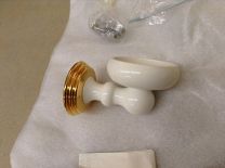 GROHE, 40043LG0, SINFONIA GLASS HOLDER, LESS TUMBLER, WHITE AND GOLD
