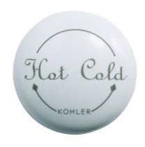 KOHLER, GP78205-0, WHITE PLUG BUTTON WITH HOT/COLD IDENTIFIER 