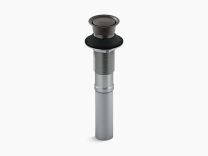 KOHLER, 7124-2BZ BATHROOM POP-UP CLICKER DRAIN WITHOUT OVERFLOW, OIL RUBBED BRONZE