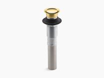 KOHLER, 7124-PB, BATHROOM POP-UP CLICKER DRAIN WITHOUT OVERFLOW, VIBRANT BRASS