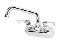 KROWNE, 10-406L, SILVER SERIES 4" CENTER WALL MOUNT FAUCET, 6" SPOUT, CHROME