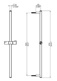 NIKLES TECHNO TWIST 24 MM 90 CM SLIDE BAR, CHROME