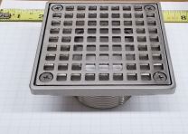 PASCO, 60981SQ-BN, 4-3/16” THREADED BRASS PLATED SQUARE DRAIN STRAINER ONLY, BRUSHED NICKEL