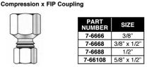PASCO, 7-6868, 66 SERIES 3/8” x 1/2” COMPRESSION X FIP COUPLING