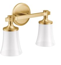 MOEN, YB0362BG, FLARA TWO GLOBE BATH LIGHT, BRUSHED GOLD