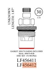 WALTER, 456412, WOLVERINE LAVATORY CERAMIC CARTRIDGE, COUNTER CLOCKWISE CLOSE COLD