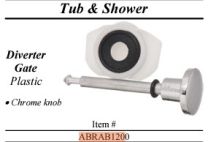 WALTER, ABRAB1200, TUB AND SHOWER SPOUT DIVERTER REPLACEMENT PLASTIC WITH CHROME KNOB 