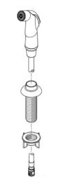 PFISTER, 951-222S, PULL-OUT KITCHEN WITH SPRAY HEAD HOSE FOR F-036-4SNC SIDE SPRAY, STAINLESS STEEL 