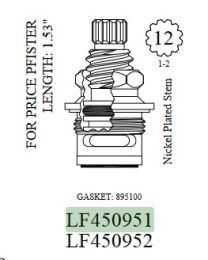 WALTER, LF450951, PFISTER 1.53' L STEM, HOT