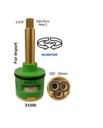JERICH, 33300, IMPORT 33MM  3 PORT DIVERTER CARTIDGE