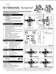 SYMMONS, S262XBODY, TEMPTROL TUB AND SHOWER VALVE BODY