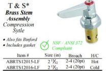 WALTER, ABRTS12016-LF, T&S COMPRESSION STYLE BRASS STEM ASSEMBLY, COLD