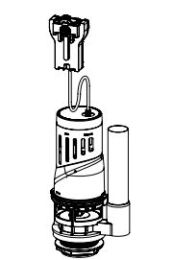 TOTO, THU423, 2" RIGHT TOWER DUAL FLUSH VALVE ASSEMBLY WITH WIRED BOX FOR CST494CEMF