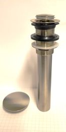CSB, 398BN-LO, 1 1/4 LAVATORY PUSH POP-UP WASTE, LESS OVERFLOW, AND DOMED COVER, BRUSHED NICKEL