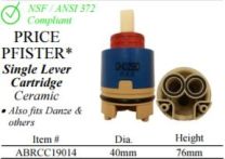 WALTER, ABRCC19014, PRICE PFISTER/DANZE SINGLE LEVER CERAMIC CARTRIDGE