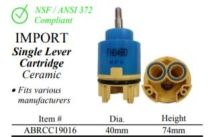 WALTER, ABRCC19016, IMPORT SINGLE HANDLE  FAUCET CERAMIC CARTRIDGE 