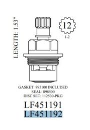 WALTER, LF451192, ARTISTIC BRASS MINI WIDESPREAD CERAMIC CARTRIDGE, COLD