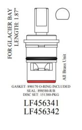 WALTER, LF456341, GLACIER BAY LAVATORY FAUCET CERAMIC CARTRIDGE, COLD