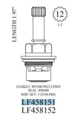 WALTER, LF451191, ARTISTIC BRASS MINI WIDESPREAD CERAMIC CARTRIDGE, HOT