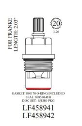 WALTER, LF458942, FRANKE (FR41.020) 1/4" TURN  2 HANDLE CERAMIC CARTRIDGE COLD