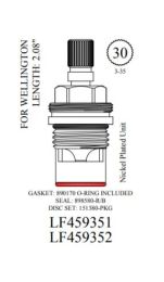 WALTER, LF459351, WELLINGTON; SEARS; ORCHARD LAVATORY FAUCET CERAMIC CARTRIDGE, HOT