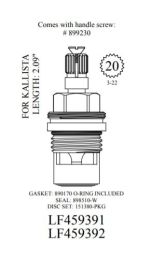 WALTER, LF459391, KALLISTA WIDESPREAD LAVATORY FAUCET CERAMIC CARTRIDGE, HOT