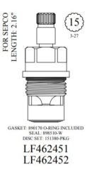 WALTER, LF462452, SEPCO LAVATORY  FAUCET CERAMIC CARTRIDGE,  COLD