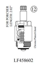 WALTER, 458602, PORCHER NON-RISING STEM ASSEMBLY HOT/COLD   