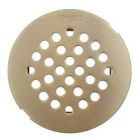 Brushed nickel tub/shower drain covers