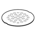 Brushed nickel tub/shower drain covers