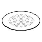 Brushed nickel tub/shower drain covers