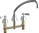 CHICAGO FAUCETS, 201-AABCP, 201 SERIES DECK-MOUNTED MANUAL SINK FAUCET WITH 8" CENTER, CHROME