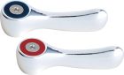 CHICAGO FAUCETS, 390-PRJKCP, 2-3/8" HOT/COLD PAIR LEVER HANDLES, CHROME
