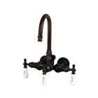 Tub Filler with Gooseneck Spout, Porcelain Lever Handles, Oil-Rubbed Bronze