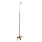 Tub Filler with Elephant Spout , Metal Cross Handles, 62" Riser, 6" Elbows,  Polished Brass