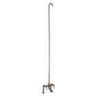 Tub Filler with Elephant Spout , Porcelain Lever Handles, 62" Riser, 6" Elbows,  Brushed Nickel
