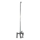 Tub Filler with Elephant Spout , Porcelain Lever Handles, 62" Riser, 6" Elbows,  Polished Chrome