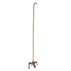 Tub Filler with Elephant Spout , Porcelain Lever Handles, 62" Riser, 6" Elbows,  Polished Brass