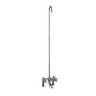 Rim Mounted Tub Filler with Metal Hand shower, Metal Cross Handles, Metal Diverter, Riser-Polished Chrome