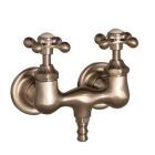 Tub Filler with Old Style Spigot, Metal Cross Handles, Brushed Nickel
